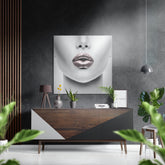 Lips Brushed Aluminium Dibond Wall Art.